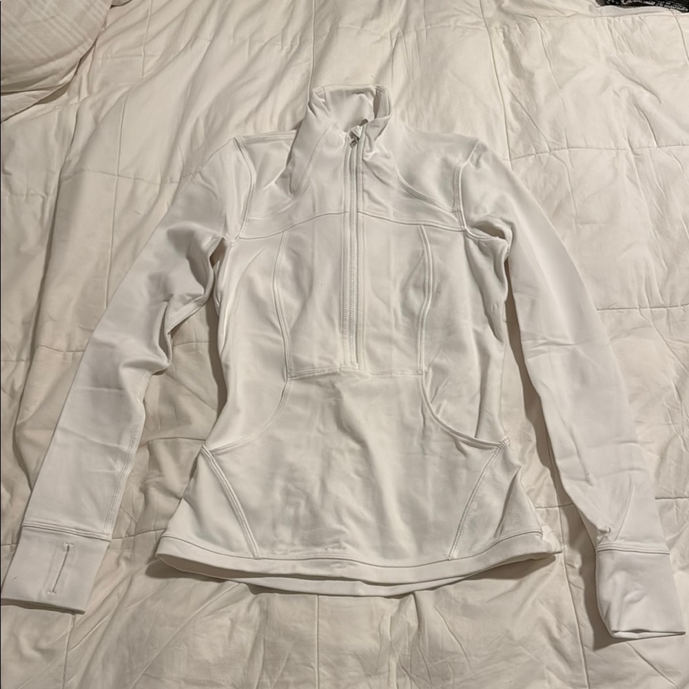 Lululemon Athletica White Sweatshirt Slim Fit